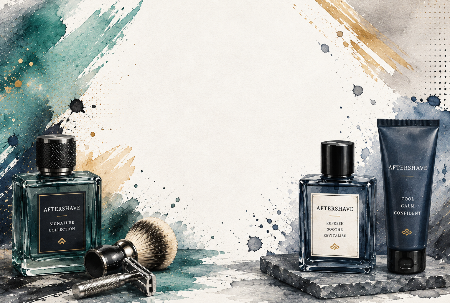 Aftershave themed fragrance stickers design 7