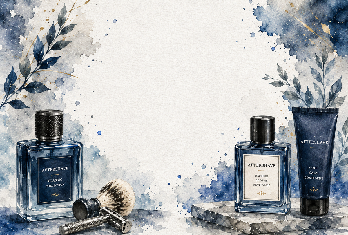 Aftershave themed fragrance stickers design 6
