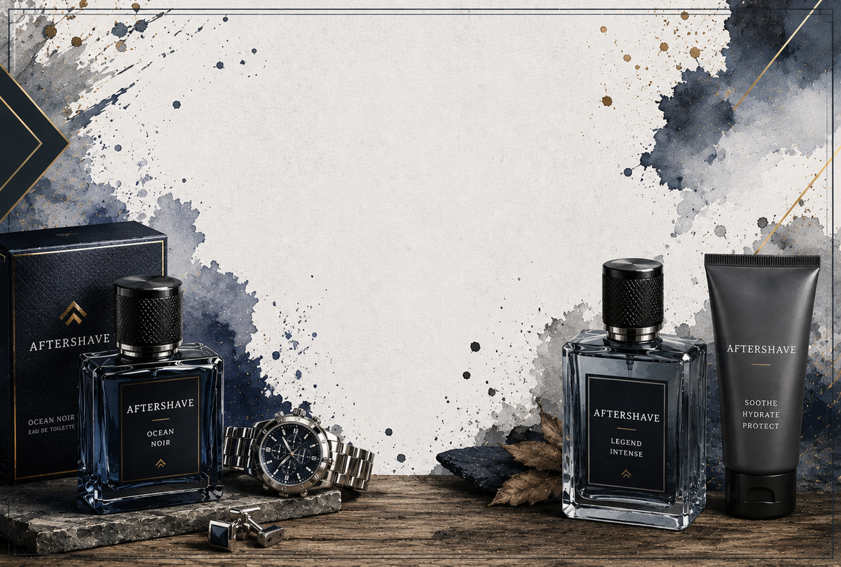 Aftershave themed fragrance stickers design 4