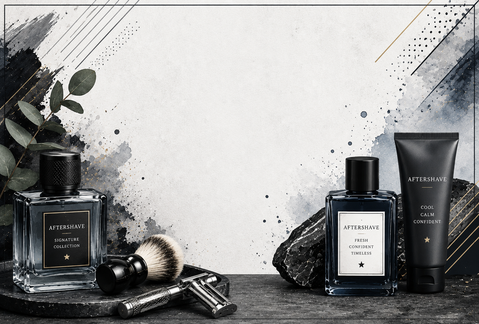 Aftershave themed fragrance stickers design 2