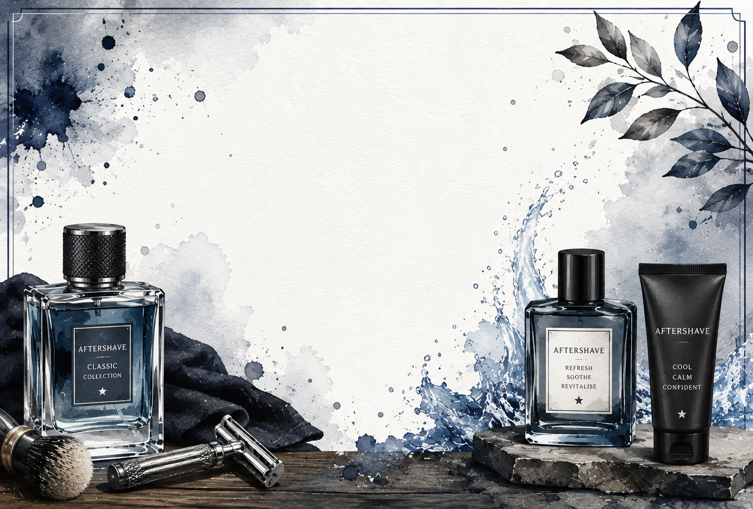 Aftershave themed fragrance stickers design 1