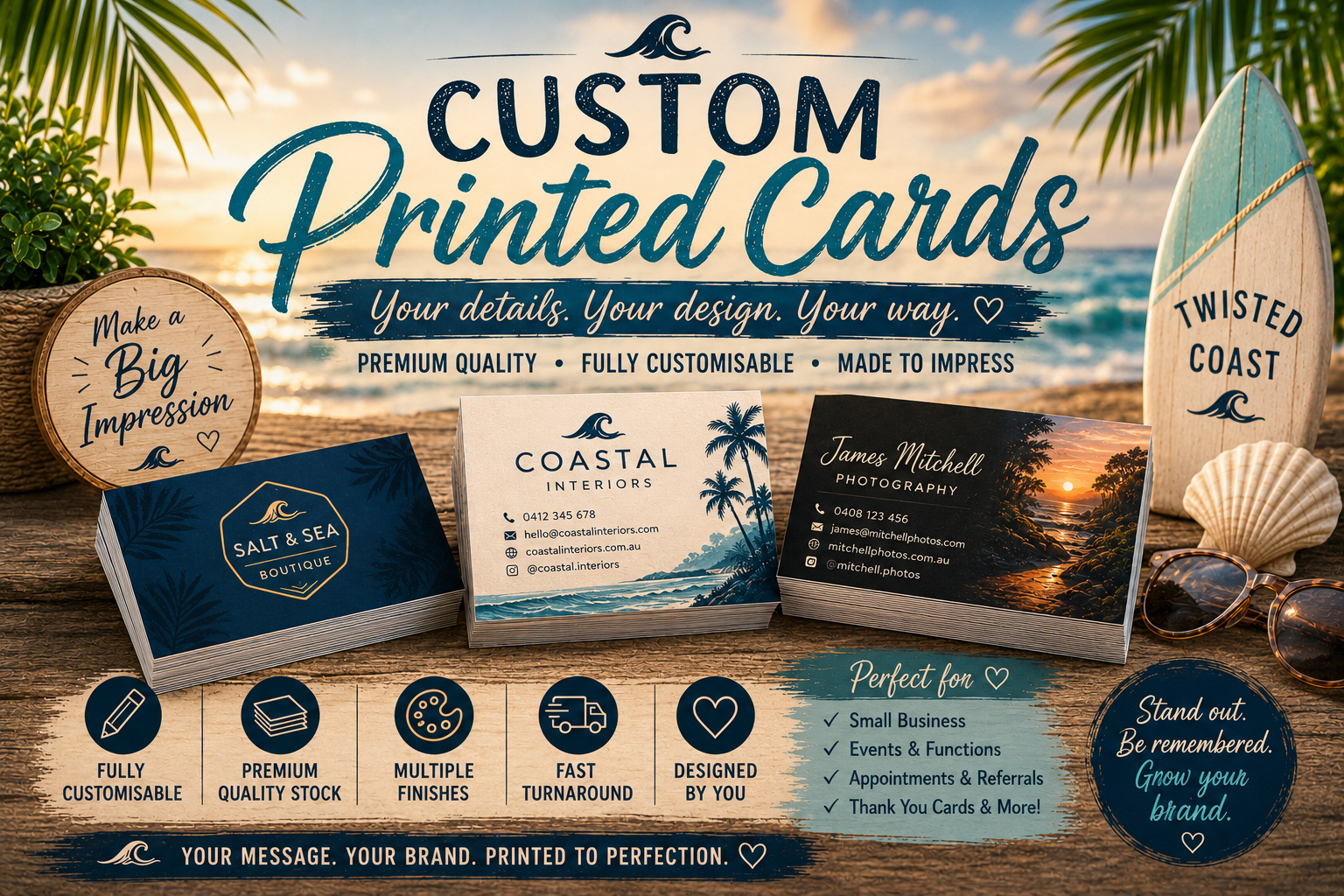 CUSTOM PRINTED CARDS 50pk