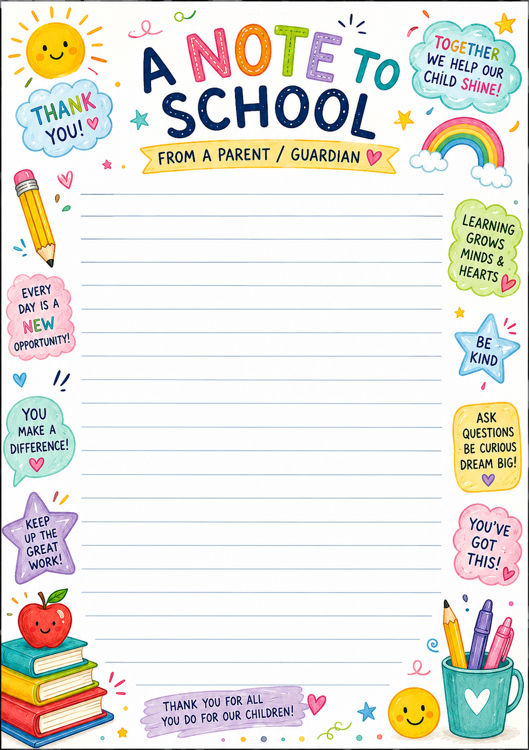 Funny School Note Notepad – A5, 40 Sheets