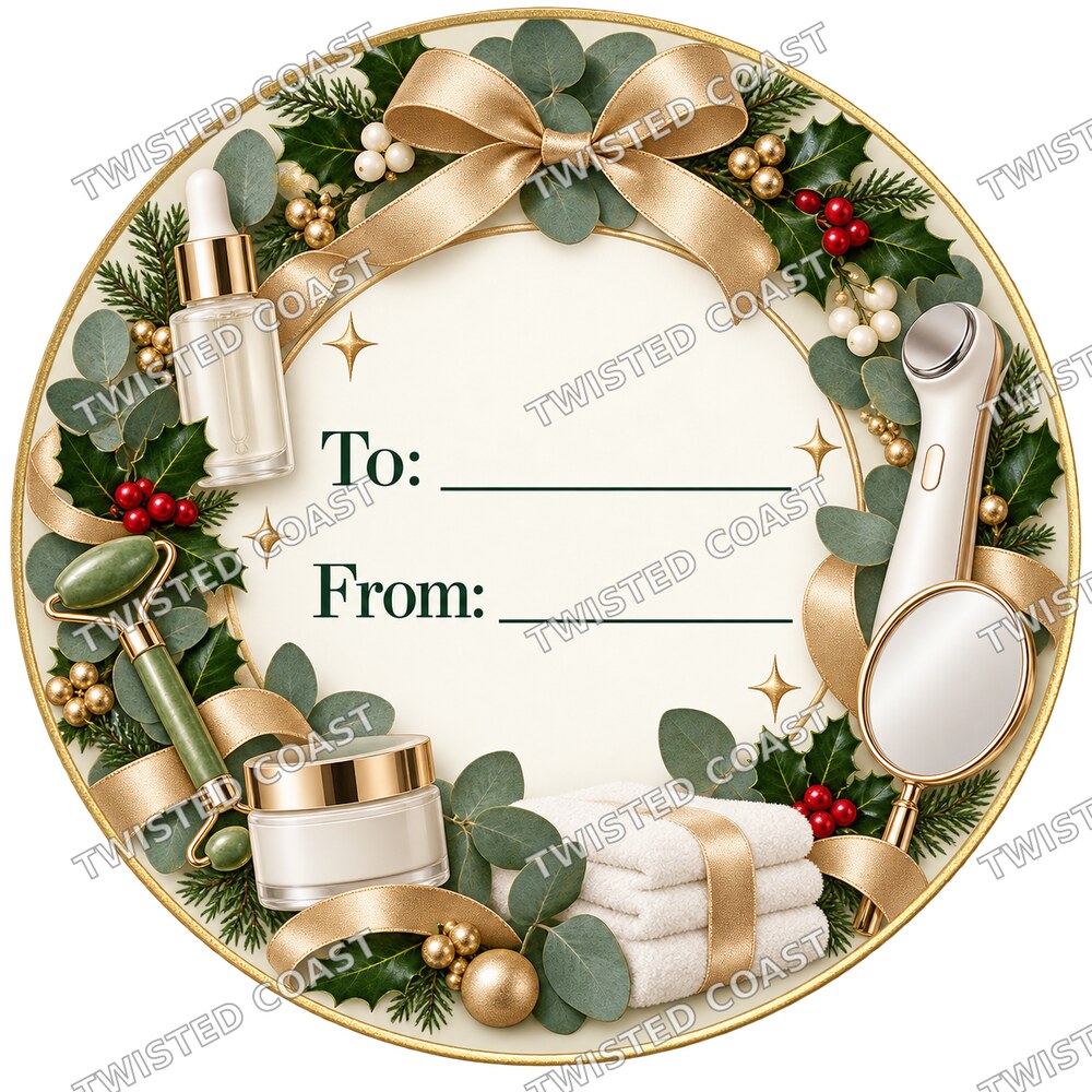 Christmas Chocolate Tub Label – Aesthetics Sage & Gold To & From
