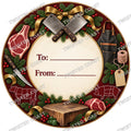 Christmas Chocolate Tub Label – Butcher Red & Gold To & From