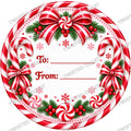 Christmas Chocolate Tub Label – Candy Cane To & From
