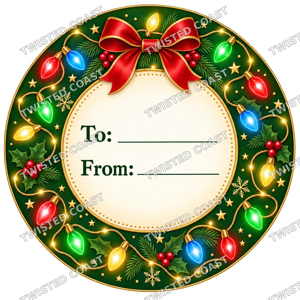 Christmas Chocolate Tub Label – Christmas Lights To & From