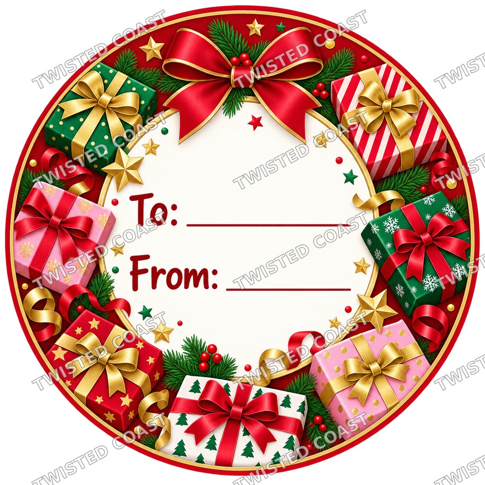 Christmas Chocolate Tub Label – Christmas Presents To & From