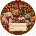Christmas chocolate tub label – Cosy Plush Christmas – watermarked preview