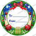 Christmas Chocolate Tub Label – Cricket Bright Blue To & From