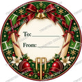 Christmas Chocolate Tub Label – Cricket Green & Gold To & From