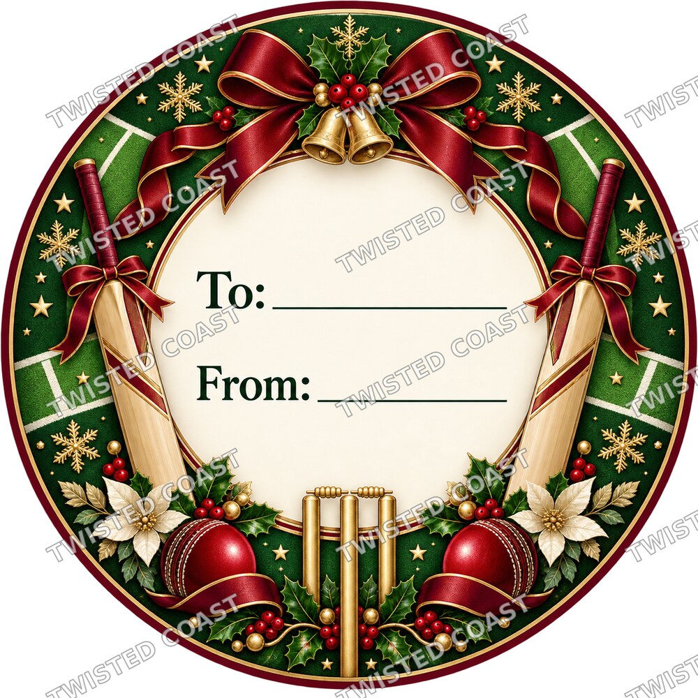 Christmas Chocolate Tub Label – Cricket Green & Gold To & From