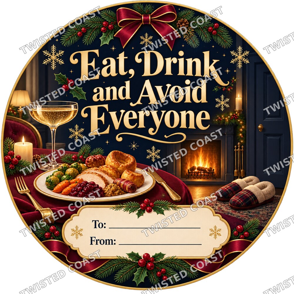 Christmas Chocolate Tub Label – Eat Drink Avoid Everyone