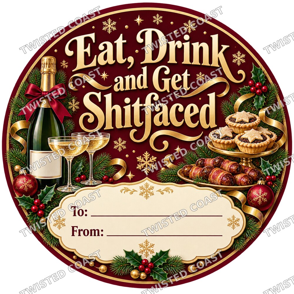 Christmas Chocolate Tub Label – Eat Drink Get Shitfaced