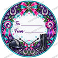 Christmas Chocolate Tub Label – Equestrian Pink To & From