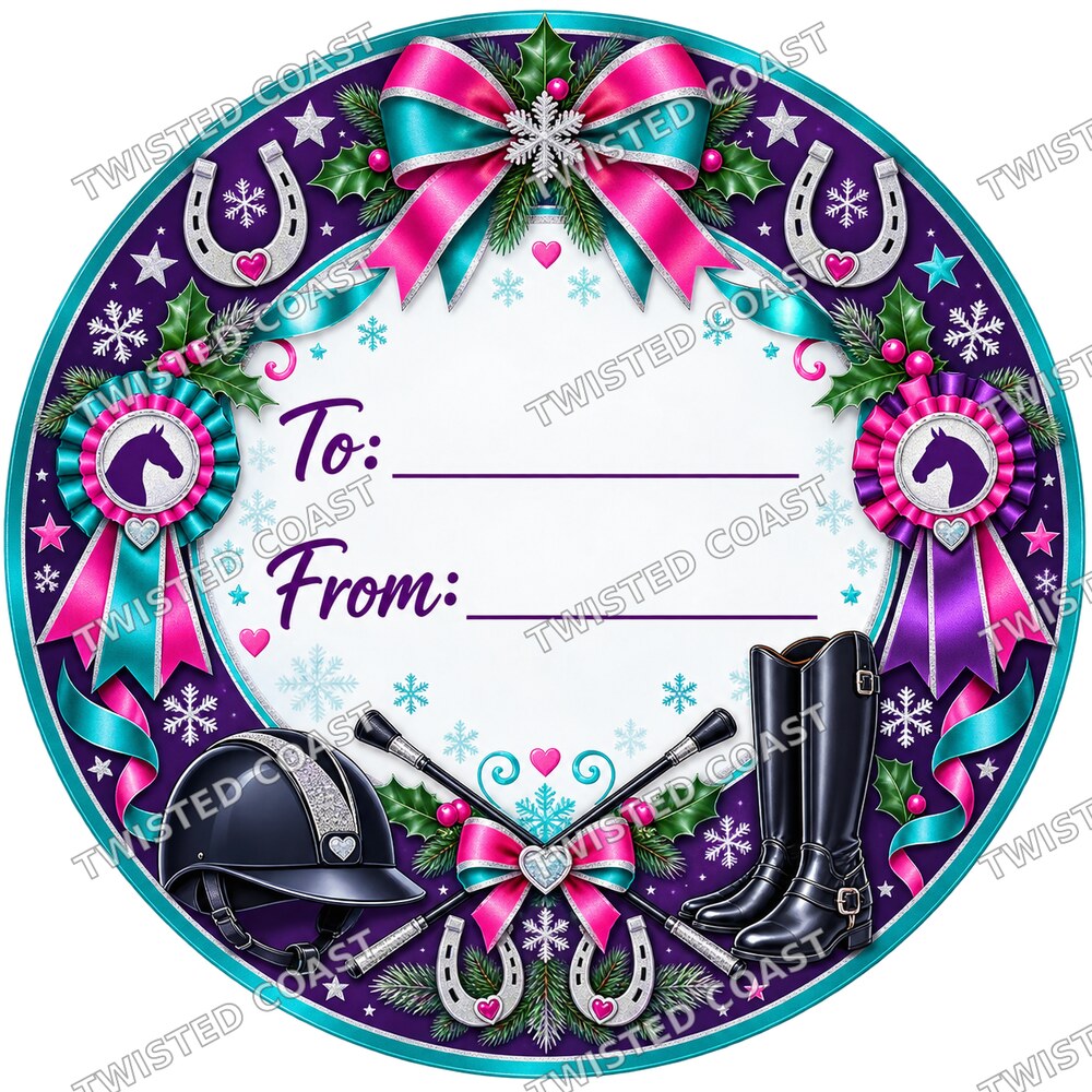 Christmas Chocolate Tub Label – Equestrian Pink To & From
