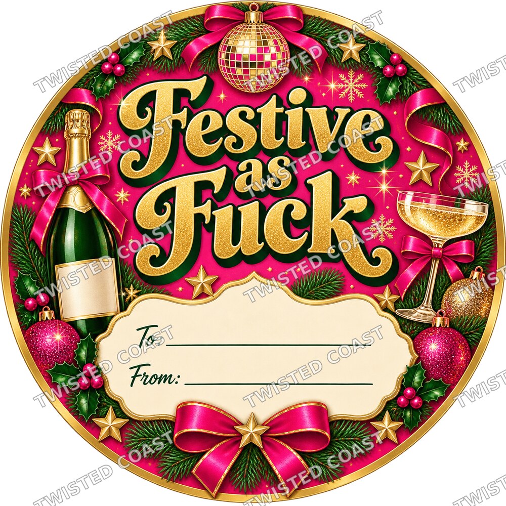 Christmas Chocolate Tub Label – Festive as Fuck