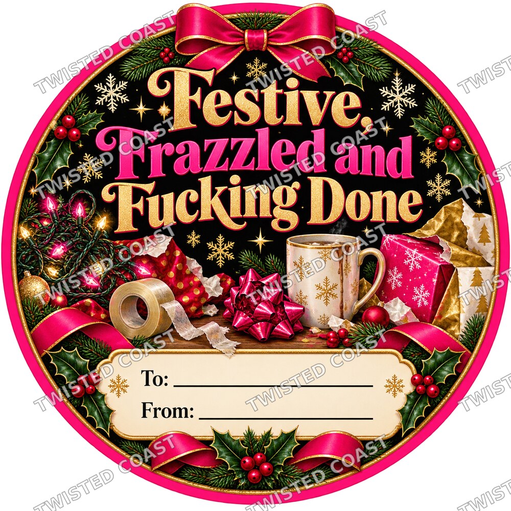 Christmas Chocolate Tub Label – Festive & Frazzled