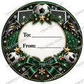 Christmas Chocolate Tub Label – Football Black & Gold To & From