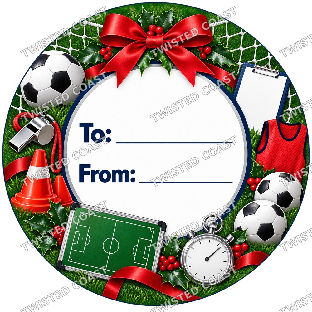 Christmas Chocolate Tub Label – Football Coach Bright To & From
