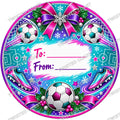 Christmas Chocolate Tub Label – Football Pink To & From