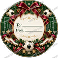 Christmas Chocolate Tub Label – Football Traditional Green To & From