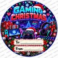 Christmas chocolate tub label – Gaming Christmas – watermarked preview