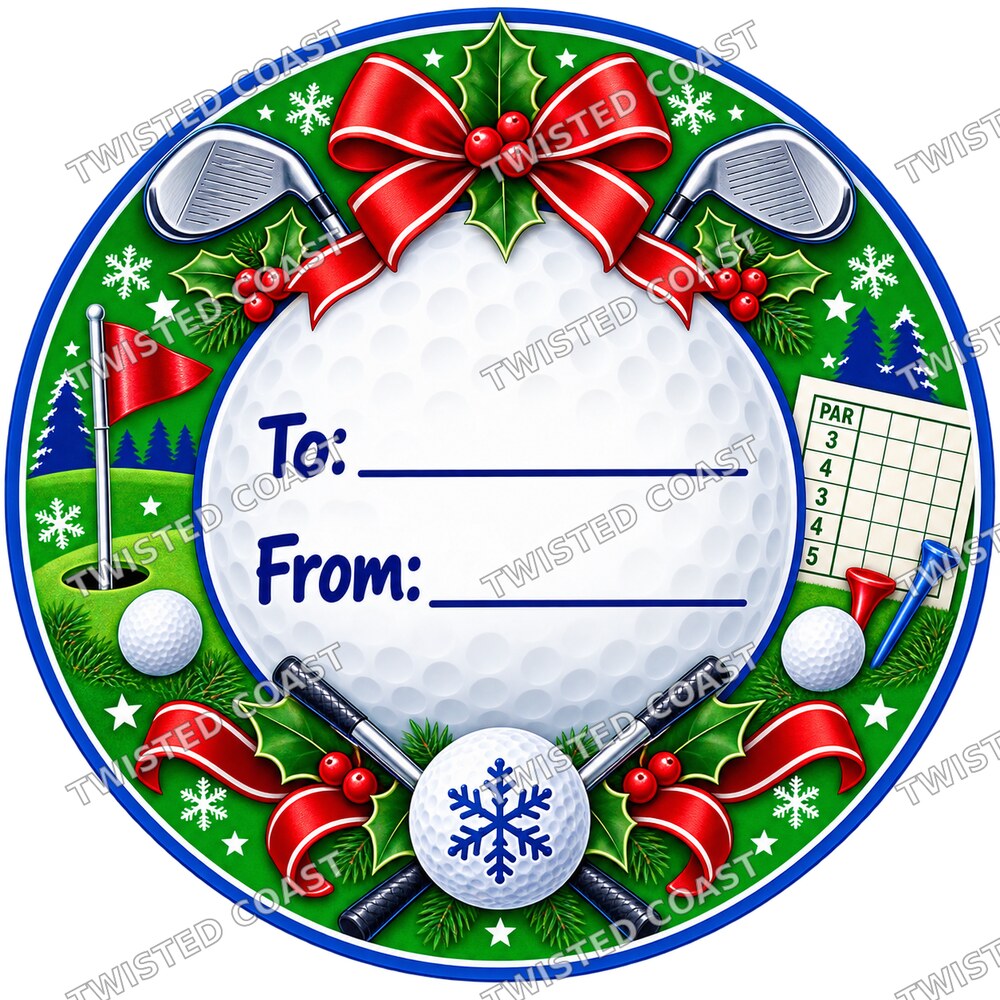 Christmas Chocolate Tub Label – Golf Blue To & From