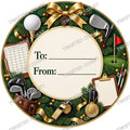 Christmas Chocolate Tub Label – Golf Coach Green & Gold To & From