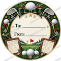 Christmas Chocolate Tub Label – Golf Green & Gold To & From