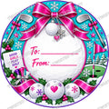 Christmas Chocolate Tub Label – Golf Pink To & From