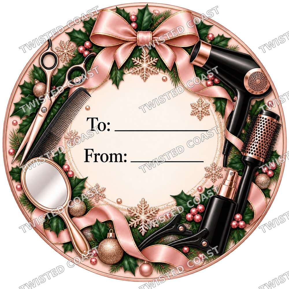 Christmas Chocolate Tub Label – Hairdresser Blush To & From