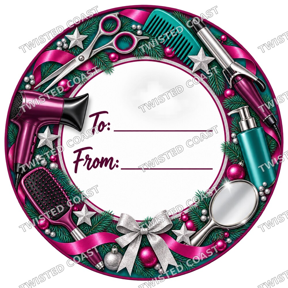 Christmas Chocolate Tub Label – Hairdresser Hot Pink To & From