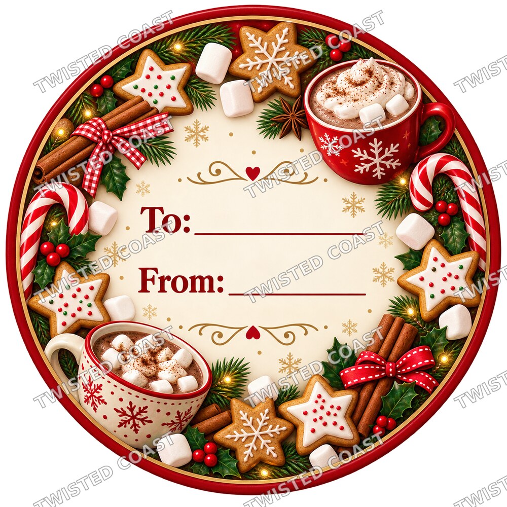 Christmas Chocolate Tub Label – Hot Chocolate To & From