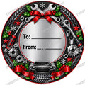 Christmas Chocolate Tub Label – Mechanic Red & Black To & From
