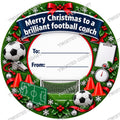 Christmas Chocolate Tub Label – Merry Christmas to a Brilliant Football Coach