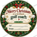Christmas Chocolate Tub Label – Merry Christmas to a Brilliant Golf Coach