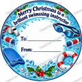 Christmas Chocolate Tub Label – Merry Christmas to a Brilliant Swimming Instructor