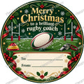 Christmas Chocolate Tub Label – Merry Christmas to a Brilliant UK Rugby Coach