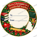 Christmas Chocolate Tub Label – Merry Christmas to a Wonderful Teacher