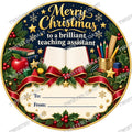 Christmas Chocolate Tub Label – Merry Christmas to a Wonderful Teaching Assistant