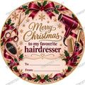 Christmas Chocolate Tub Label – Merry Christmas to My Favourite Hairdresser