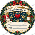Christmas Chocolate Tub Label – Merry Christmas to Our Wonderful Vet