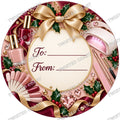 Christmas Chocolate Tub Label – Nail Technician Rose Gold To & From