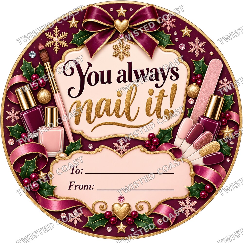 Christmas Chocolate Tub Label – Nailed It Again – Nail Technician
