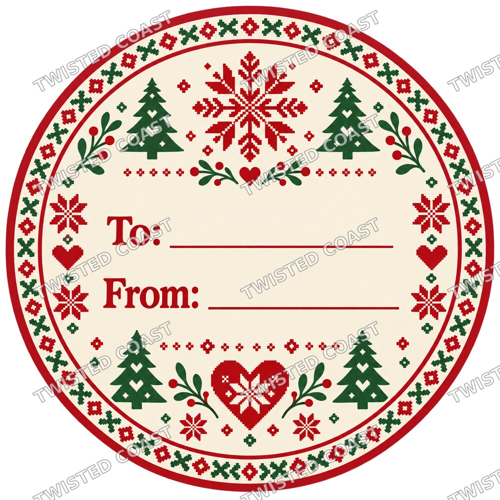 Christmas Chocolate Tub Label – Nordic Christmas To & From