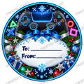 Christmas Chocolate Tub Label – PlayStation Blue To & From