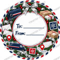 Christmas Chocolate Tub Label – Postman Modern To & From