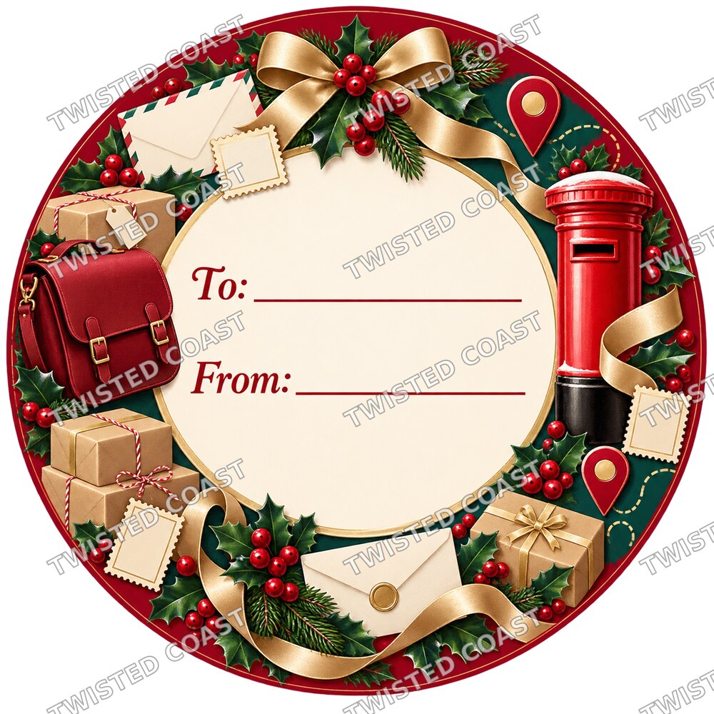 Christmas Chocolate Tub Label – Postwoman Classic To & From