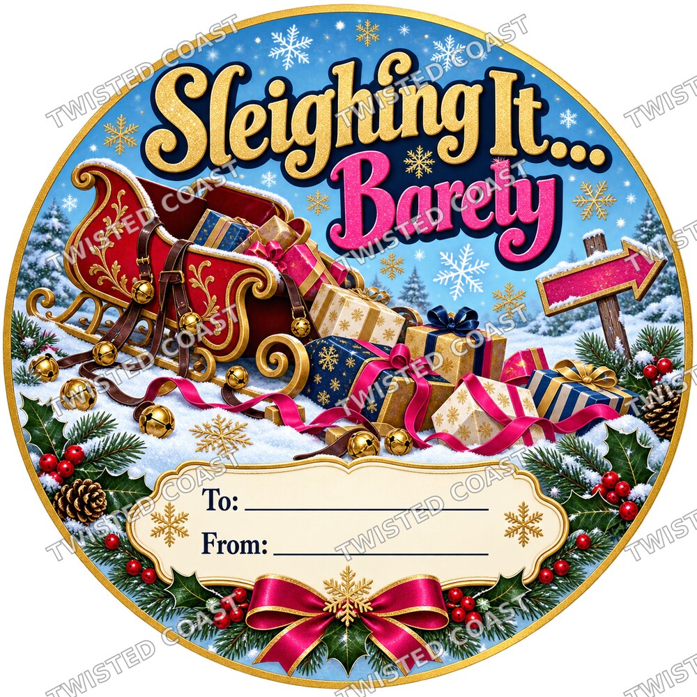 Christmas Chocolate Tub Label – Sleighing It Barely